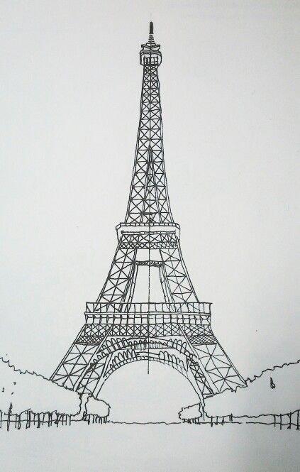 Eifell Tower Draw Easy, Drawing Ideas Eiffel Tower, Paris Draw, Eiffel Tower Sketch, Paris Sketch, Eiffel Tower Drawing, Pencil Drawing Inspiration, Paris Drawing, Eiffel Tower Painting