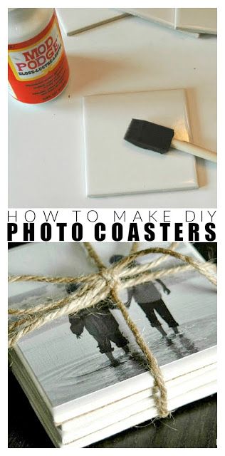 Photo Coasters Diy, Diy Photo Coasters, Joululahjat Diy, Diy Gifts For Christmas, Coaster Crafts, Photo Coasters, Diy Crafts For Adults, How To Make Coasters, Astuces Diy