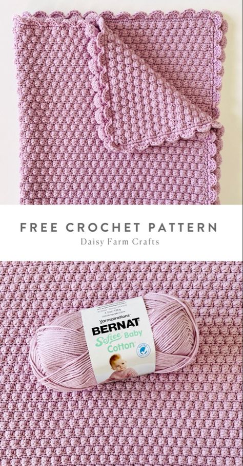 Pink Crochet Blanket, فن النسيج, Crochet Baby Projects, Crochet Baby Blanket Free Pattern, Easy Crochet Baby Blanket, Blanket Ideas, Farm Crafts, Crochet Blanket Designs, Easy Crochet Baby