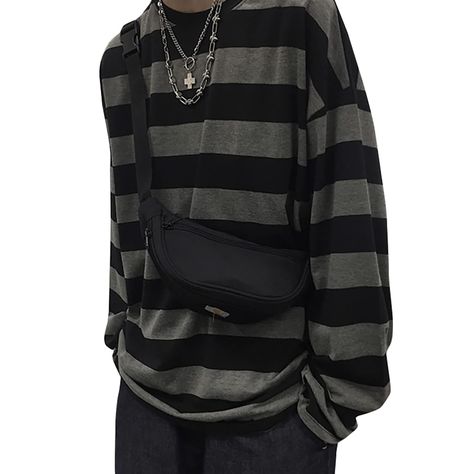 Grunge Striped Shirt, Color Punk Fashion, Pastel Goth Outfits Casual, Gothic Male Clothes, Darkcore Clothes, Mild Goth Outfit, Men Alt Outfits, Cute Outfits Male, Emo Punk Outfits Men