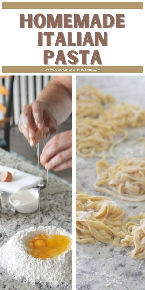 Unleash your inner pasta chef with our Homemade Italian Pasta Noodles Recipe! Learn the art of making perfect pasta from scratch with simple ingredients. Elevate your meals with the authentic taste and texture of homemade pasta. 🍝🇮🇹 #HomemadePasta #ItalianCooking #PastaLover #homemadepasta || cookingwithruthie.com How To Make Homemade Pasta Dough, Homemade Flour Noodles, Homemade Italian Noodle Recipes, Easy Pasta Making, How To Make Healthy Pasta Noodles, Fresh Made Pasta, Fresh Homemade Pasta, Homemade Spaghetti Pasta Noodles, Make Your Own Pasta Noodles