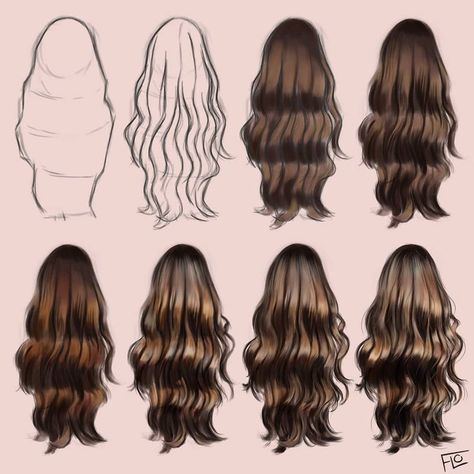 Art with Flo on Instagram: “Painting hair step by step. A fully narrated tutorial is available on my Patreon page now, including a hair brush, PSD file and reference…” Kawaii People, Art With Flo, Hair Step By Step, Painting Hair, Beautiful Pencil Drawings, People Cartoon, People Drawings, الفن الرقمي, Drawing Hair Tutorial