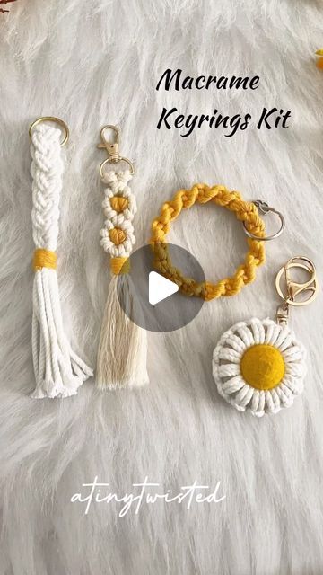 A Tiny Twisted | Macrame Art & Supplies 🧶 on Instagram: "Macrame Keyring Kit Launch + FREE Workshop!  Get your hands on our brand-new Macrame Keyring Kit and unlock your crafting potential! Inside you'll find everything you need to make beautiful, personalized keyrings:  Kit Contents: 1 spool: 30 meters, 2 spools: 15-15 meters 15 different types of keyring lobsters 1 big metal hoop 4 wooden hoops 4 Pom Poms But wait, there's more! Purchase our kit and join our FREE online macrame workshop (Hindi) 🇮🇳 on May 13th at 6 PM IST. Master basic knots and create 4 unique keyrings with expert guidance – all in Hindi!  What are you waiting for? Get the kit, get creative! Link in bio.  #macrame #keyrings #diy #workshop #hindi #crafts #creativity #fun #india" Keyrings Diy, Macrame Keyrings, Kit Launch, Macrame Workshop, Twisted Macrame, Macrame Keyring, Basic Knots, Diy Workshop, Wooden Hoop