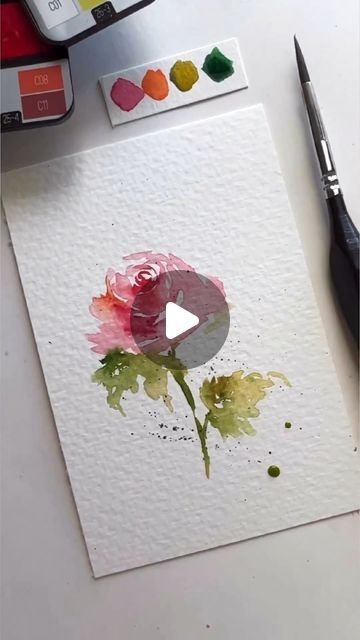 Loose Watercolor Paintings, Loose Watercolor Flowers, Learn Watercolor Painting, Watercolor Paintings Nature, Watercolor Flowers Tutorial, Floral Watercolor Paintings, Watercolor Kit, Watercolor Subjects, Watercolor Tutorials