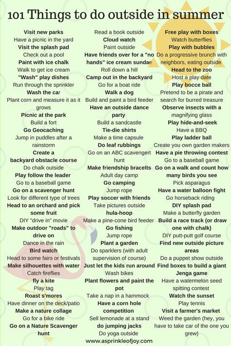 101 things to do outside this summer with your kids to beat boredom, get moving, and have fun. Plus a free printable list! Summer Camp Bucket List, Things To Do With Toddlers Outside, Things To Do On The Holidays, Free Things To Do Outside, Summer Bucket List Kids Printable, What To Do With Your Mom, Nanny Activities Elementary, Summer 2000s Nostalgia, Things To Do With Brother