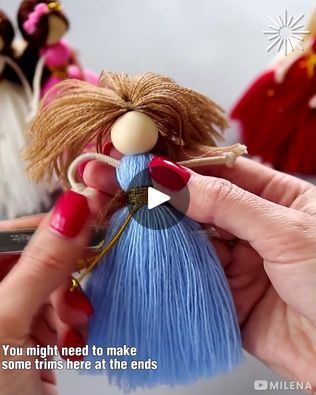 608K views · 4.7K reactions | These little dolls remind us of our childhood🥹🥹 | These little dolls remind us of our childhood🥹🥹 | By MetDaan Fashion | Facebook Embroidery Floss Dolls, Tassel Dolls Diy, Felt Crafts Dolls, Diy Yarn Dolls, Wool Dolls, Homemade Dolls, Yarn Dolls, Angel Crafts, Clothespin Dolls