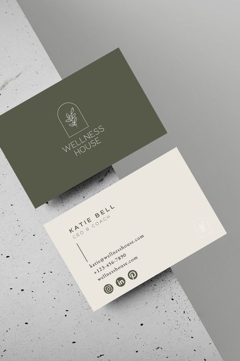 Cards For Business Ideas, Business Card Design Canva, Simple Modern Business Cards, Visit Cards Ideas, Bussniss Card Design, Designers Business Card, Earth Tone Business Cards, What To Put On A Business Card, Minimal Visiting Card Design