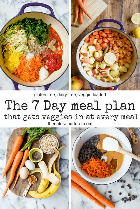 The 7 Day meal plan that gets veggies in at every meal (family-friendly, gluten free, dairy-free) Slow Cooker Recipes Family, Quick Slow Cooker Meals, Slow Cooker Pasta Recipes, Vegan Slow Cooker Recipes, Vegetarian Slow Cooker Recipes, Slow Cooker Dinner Recipes, Day Meal Plan, Slow Cooker Recipes Beef, 7 Day Meal Plan