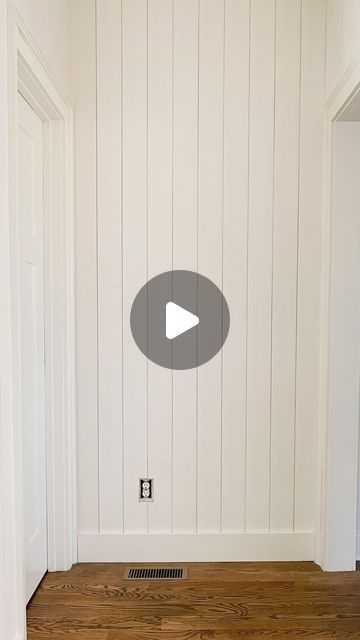 Amelia | Home Decor & DIY on Instagram: "I love vertical Shiplap and I wanted to install it in our back hallway. 
NOTE: someone told me that vertical shiplap is board and batten…No!  Vertical shiplap is vertical shiplap. Board and batten is something entirely different. 

1. Since we have 9 ft ceilings we purchased the 12’ boards and cut to size
2. Working around outlets and 
Tricky corners but we finally got it! 
3. Horizontal shiplap is easier to install because you are always anchoring it to the studs. 
4. Vertical shiplap needs some type of strip to attach your ship lap to for install. Or you can use liquid nails. 
5. We opted for this method but the downfall…if you ever want to remove it you will have to replace your drywall

What do you think? I know that I love it. 
More on final to How To Install Shiplap Ceiling, Horizontal Wall Panelling, Vertical Shiplap Hallway, Vertical Shiplap Entryway, Board And Batten Girls Room, Floor To Ceiling Board And Batten, Shiplap Wall And Ceiling, Vertical Board And Batten Wall, Horizontal Shiplap Wall