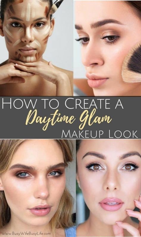 How to Create a Daytime glam Daytime Makeup Tutorial, Daytime Glam, Daytime Makeup, Foundation Contouring, Korean Makeup Tutorials, All Natural Makeup, How To Apply Blush, Glam Makeup Look, How To Apply Eyeshadow