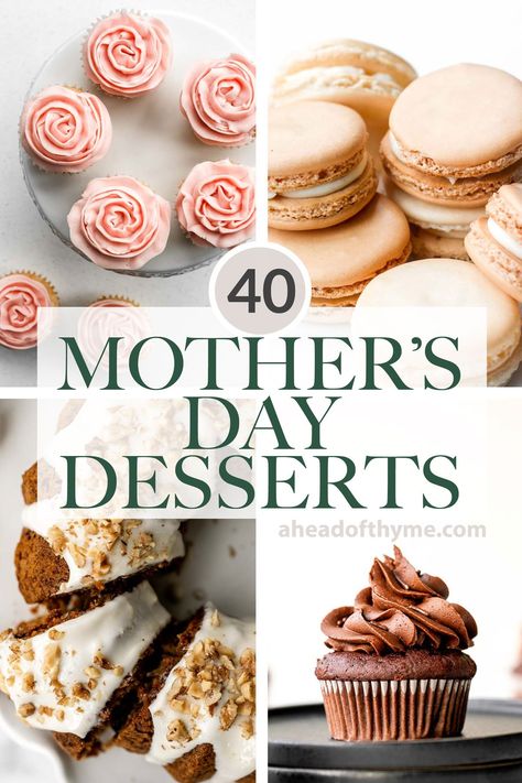 Mothers Day Baking, Mother's Day Dessert, Pecan Cheesecake Bars, Rich Chocolate Dessert, Blueberry Yogurt Muffins, Sweet Brunch, Pink Treats, Chocolate Loaf Cake, Mothers Day Desserts