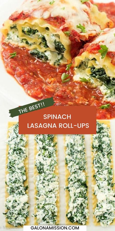 Chicken Spinach Lasagna Rolls, Spinach Roll Up Lasagna, Spinach Lasagna Roll Ups Recipe, Rolled Lasagna, Spinach Lasagna Roll Ups, Easy Spinach Lasagna, Spinach Rolls, Spinach Lasagna Rolls, Lasagna Roll Ups