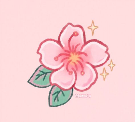 Sweet Sakura Flower! 🌸 | Dani Pui | danipui.carrd.co | Redbubble Artist, Dani Pui | Pretty Flower Drawing, Cherry Blossom Drawing, Cute Flower Drawing, Doodle Art Flowers, Sakura Art, Flower Icons, Sakura Flower, Cute Doodles Drawings, Cute Kawaii Drawings