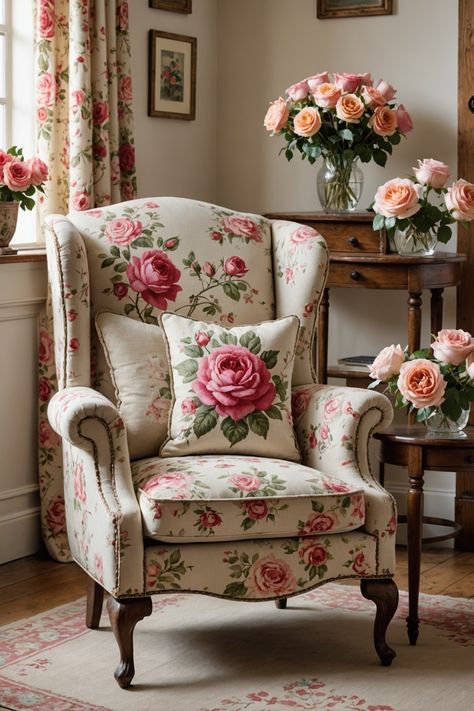 English Cottage Style Living Room, Small Cottage Living Room, English Country Decor Living Room, English Cottage Living Room, Shabby Chic Living Room Furniture, Comfort Chair, Cottage Style Furniture, Country Style Living Room, Living Room Decor Country