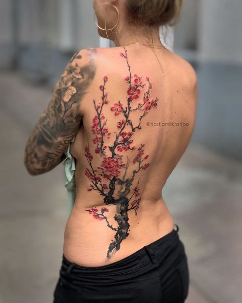 Cherry blossom back piece🌸🌿 DM me to book and appointment😘 . . . . . . #cherryblossomtattoo #backpiecetattoo #tattooists #artform… 2025 Energy, Cherry Tree Tattoos, Cherry Blossom Tattoos, Cherry Blossom Tree Tattoo, Blossom Tree Tattoo, Brush Tattoo, Cherry Tattoos, Tattoo Japanese, Back Piece Tattoo