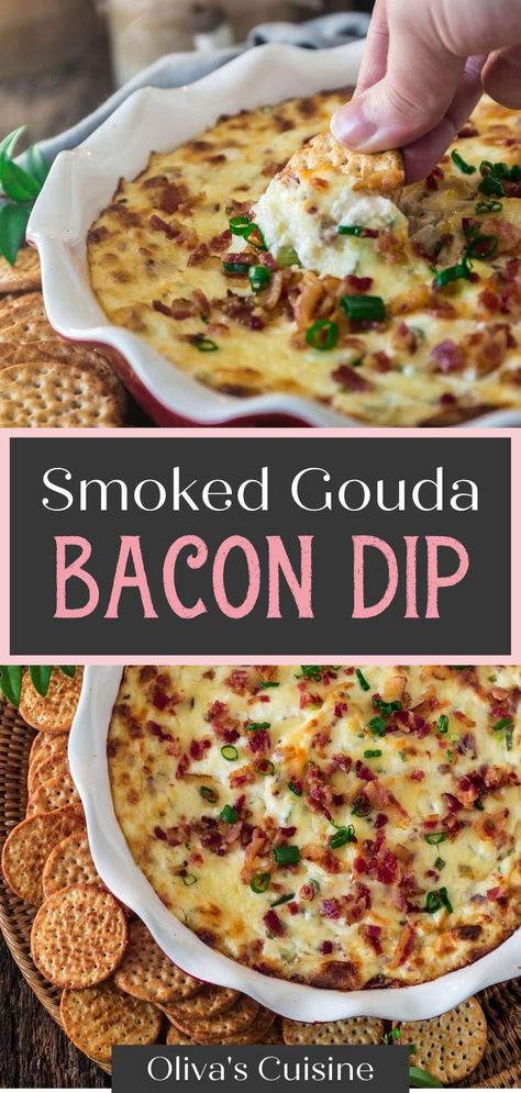 Bacon Dip Recipes, Starter Ideas, Dip Recipes Hot, Bacon Dip, Best Appetizer Recipes, Appetizers Easy Finger Food, Smoked Gouda, Dip Recipes Easy, Smoked Food Recipes