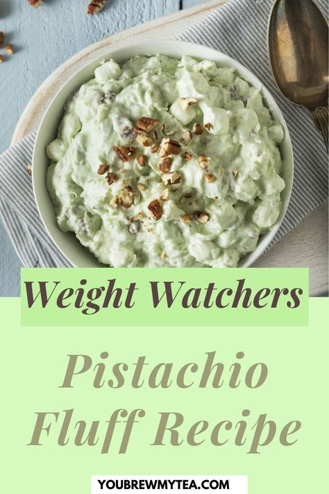 Pistachio Fluff, Mousse Desserts, Congealed Salad, Weight Watchers Lunches, Light Cooking, Menu Semanal, Pistachio Dessert, Weight Watchers Dessert Recipes, Weight Watchers Snacks