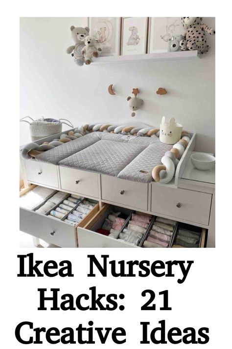 Unveil smart and creative nursery concepts from Ikea to enhance your nursery aesthetic. Delve into resourceful strategies for crafting a chic and practical area for your child. Discover ideas ranging from organizing solutions to innovative furniture designs, offering motivation to craft the ideal nursery that aligns with your taste and budget seamlessly. Ikea Nursery Ideas Small Spaces, Nursery Room Hacks, Ikea Nursery Storage Ideas, Ikea Baby Storage, Organize Baby Room, Ikea Newborn Room, Baby Furniture Ideas, Baby Furniture Diy, Nursery Ideas In Parents Room