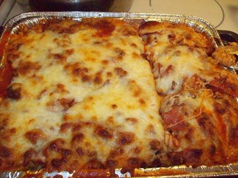 Cavatini Recipe Pasta, Cavatini Recipe Pizza Hut, Cavatini Recipe, Beef Rigatoni, Delicious Casseroles, Delicious Entrees, Pasta Bakes, Hamburger Dishes, Pasta With Meat Sauce