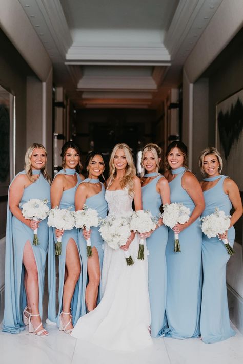 Light blue bridesmaids