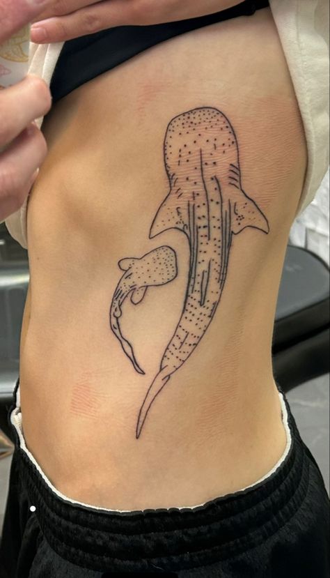 tattoo of two whale sharks. one on the right is a baby, curved in a c shape towards the other shark. one on the left is bigger, tail angled towards the baby. the sharks are in the shape of the National Eating Disorder Awareness symbol. 2 of the spots on the lower right part of the bigger sharks tail resembles a semicolon. Neda Tattoo, Shark Tattoo Ideas, Beachy Tattoos, Cute Henna Tattoos, Shark Tattoo, Semicolon Tattoo, Shark Tattoos, Discreet Tattoos, Subtle Tattoos