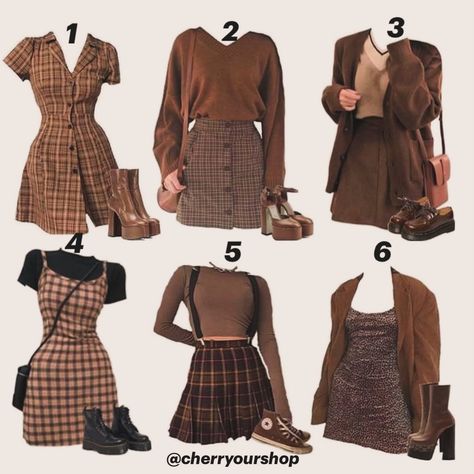 Dark Academia Outfits for your fall wardrobe 🍂! - Comment your fave 1-6 ?🤩 Thanks Giving Outfits Women Dress, Classical Academia Outfit, Plus Size Outfits Dark Academia, Dark Fall Outfits Aesthetic, Brown Academia Aesthetic Outfits, Soft Dark Academia Outfits, Earthy Academia Outfits, Dark Academia Outfit Women Plus Size, Simple Academia Outfit