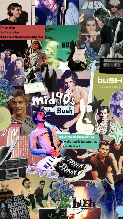 #bush #bushband #90s #grunge #rock #alien #gavinrossdale #sixteenstone 90s Grunge, Bush Band 90s, Bush Band, Band Wallpaper, Shoulder Tats, Favorite Tattoos, Gavin Rossdale, Band Wallpapers, Music Heals