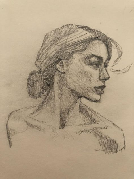 #pencildrawning #portraitpencil People Pencil Sketches, Side Profile Pencil Drawing, Faces Drawings Sketches, Side Profile Portrait Drawing, Women Profile Drawing, Profile Sketch Woman, Detailed Pencil Drawings, Portrait Drawing Reference Sketch, Pencil Sketches Face