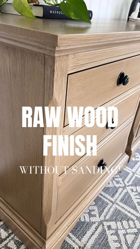 Maddison McCurdy | Furniture Refinishing & DIY | This Raw Wood Finish was really intimidating at first! I kept seeing other furniture refinishers try it and I thought “there’s no way I can... | Instagram Refinishing Outdoor Wood Furniture, Heirloom Traditions Paint Furniture Bedroom, Raw Cherry Wood, Stain Furniture Diy Wood, Raw Wood Look With Paint, Restaining Wood Furniture Dark To Light, Natural Wood Finish Diy, Pottery Barn Furniture Finish, Pottery Barn Sausalito Diy