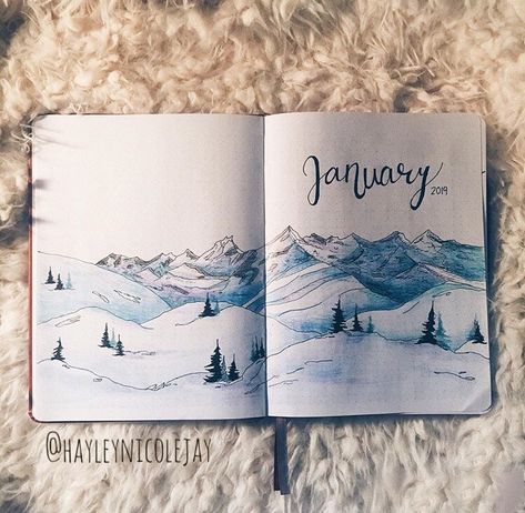 Drawing Ideas Aesthetic, Bullet Journal Month, January Bullet Journal, Bullet Journal Page, Bullet Journal Ideas Templates, Bullet Journal Cover Ideas, Bullet Journal Mood Tracker Ideas, Bullet Journal Paper, Bulletin Journal Ideas