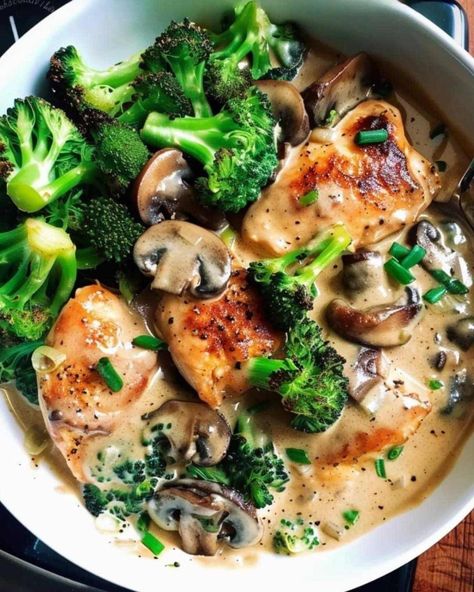 Creamy Broccoli and Mushroom Chicken – myfullcook Broccoli Mushroom Chicken, Creamy Broccoli And Mushroom Chicken, Easy Creamy Mushroom Chicken, Chicken And Mushroom Dinner Ideas, Chicken Broccoli And Mushrooms, Chicken Mushroom Green Bean Recipes, Chicken Mushroom Carrot Recipes, Chicken Broccoli And Mushroom Recipes, Chicken Mushroom Broccoli Recipes