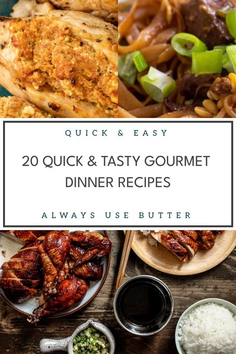 Indulge in restaurant-worthy recipes in the comfort of your own home with these easy gourmet dinners. Elevate your dining experience with homemade dishes that are sure to impress. These easy gourmet recipes for dinner will make you feel like a top chef without all the hassle. Perfect for special occasions or simply treating yourself to something delicious, these dishes will add a touch of sophistication to your dinner table. Say goodbye to takeout and hello to gourmet flavors with these simple y Show Stopping Dinner, Easy Fancy Meals For A Crowd, Good Home Cooked Meals Dinners, Wow Dinner Recipes, Best Entree Recipes, Easy Elegant Dinner Party Meals, Dinner Specials Restaurant Ideas, How To Cook Like A Chef At Home, Easy Elegant Meals