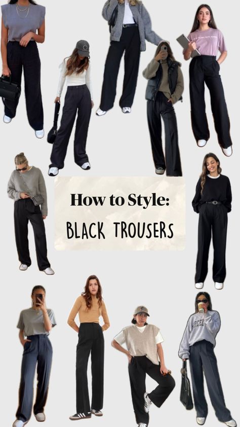 Trousers Winter Outfit, Black Trousers Outfit Winter, Black Trousers Outfit Work, Trousers Outfit Work, Trousers Outfit Winter, Black Trouser Outfit, Style Black Trousers, Black Trousers Outfit, Chubby Style