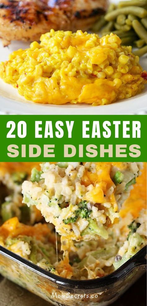 We have for you a collection of 20 Amazing Easter Side Dishes to help you with your Easter celebrations! You don't want to miss these recipes! #easter #eastersidedishes #easterrecipes #sidedishes Easter Ham Dinner, Easter Lunch Menu, Easter Side Dishes Vegetables, Easter Dinner Side Dishes, Easter Casserole, Easter Vegetables, Easter Main Dishes, Easter Dinner Sides, Easter Side Dishes Recipes