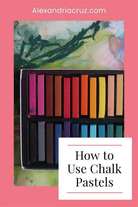 Chalk pastels are one of the best mediums to use if you are just learning how to paint. The medium has a painter- like quality very similar to brush strokes on a canvas. This post will cover everything you need to know about Chalk Pastels for Beginners, the differences in chalk pastel brands and how to finish a chalk pastel drawing! How To Draw With Chalk Pastels, Drawing With Chalk On Paper, How To Use Chalk Pastels, How To Use Pastels Chalk, Chalk Pastel Tutorial, Pastel Chalk Art Ideas For Beginners, Chalk Pastels Art Ideas, Chalk Pastel Techniques, Chalk Pastels Art