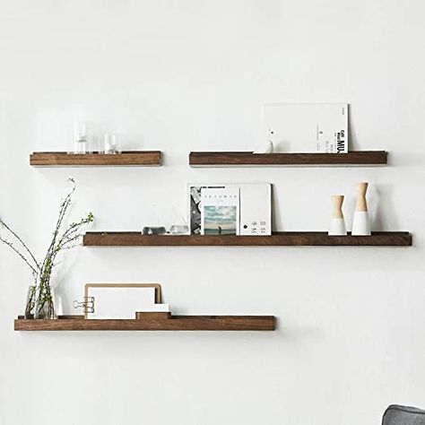 Floating Shelf Bedroom, Shelf Decor Floating, Decor Floating Shelves, Wall Mounted Wood Shelves, Wall Unit Decor, Floating Shelves Wall, Floating Shelves Bedroom, Wall Shelves Bedroom, Floating Shelves Living Room