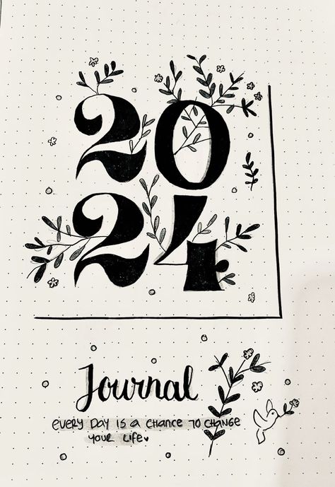 Bullet Journal Habit Tracker Ideas 2025 Drawing Ideas, Bullet Journal Ideas 2025 Cover Page, Journal 2025 Cover, 2024 Writing Design, Journal Ideas Aesthetic 2024, Journaling Front Page, 2025 Bujo Cover, Bujo 2025 Cover Page, Agenda Cover Design Ideas