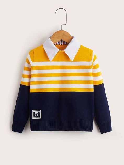 Simple Shirt Design, Spring Knitting, Jumper Ideas, Kidswear Boys, Collar Jumper, Sweater Patterns, Kids Jumpers, Toddler Sweater, Spring Knits