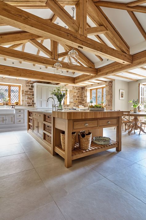 Barn Conversion Interiors, Classic English Kitchen, Tom Howley, Country House Kitchen, Countryside Kitchen, Bespoke Kitchen Design, Barn Kitchen, Cosy Cottage, Open Plan Kitchen Living Room