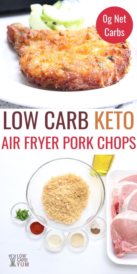 Air Fryer Recipes Keto, Keto Pork Chops, Air Fryer Pork, Keto Air Fryer, Air Fryer Pork Chops, Low Carb Pork, Chop Recipes, Air Fry Recipes, Air Fryer Dinner Recipes