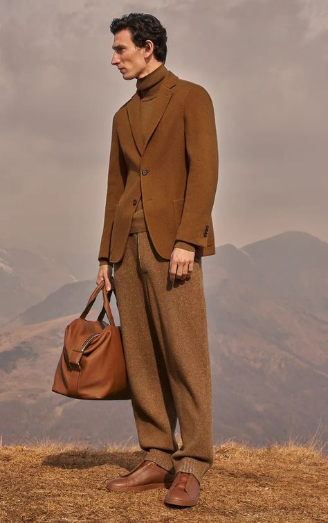 Zegna Campaign, Camel Blazer Outfit, Mens Accessories Bracelet, Zegna Suit, Man Suits, Camel Blazer, Ermenegildo Zegna Men, Zegna Men, Man Fashion