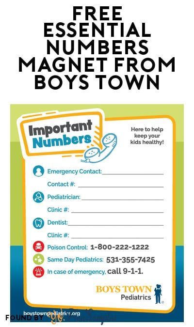 FREE Important Numbers Magnet from Boys Town Pediatrics  https://yofreesamples.com/samples-without-surveys/free-important-numbers-magnet-from-boys-town-pediatrics Boys Town, Emergency Contact, Happy Dance, In Case Of Emergency, Free Stuff, Healthy Kids, Saving Lives, Pediatrics, Hands On