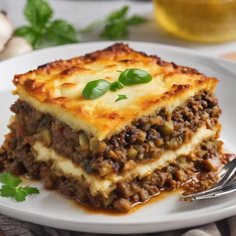 Authentic Greek Moussaka: Layers of Flavor and Tradition Greek Cuisine Aesthetic, Greece Meals, Greece Food Traditional, Traditional Greek Food, Greek Feast, Greek Moussaka, Greek Cruise, Greek Dinner, Roman Food