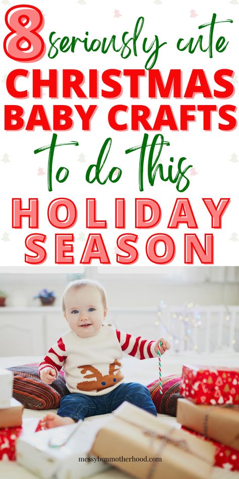 baby christmas crafts Christmas Craft One Year Old, Crafts For Babies Christmas, Infant Christmas Crafts For Parents, Babies First Christmas Crafts, Baby Handprint Crafts Christmas, First Christmas Crafts For Baby, Diy Christmas Gifts From Baby, Newborn Christmas Crafts, Baby First Christmas Crafts