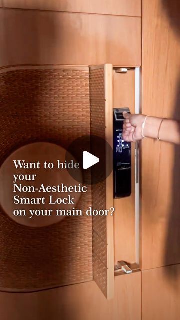 DESIGNERS DOME BY BINITA GANDHI on Instagram: "I love this new design idea by Studio PVDRS ( @studiopvdrs ) that hides an automated door lock behind a small cabinet! 🤩

All you have to do is open it with a push-to-open magnet. 🪄

I think it’s a great design hack that makes your entrance clutter-free. What’s your take on it? Comment below!💯

@studiopvdrs i absolutely loved this idea 😍

Video credit : @studiopvdrs 

(renovation ideas, home makeovers, decor inspiration, main door ideas , interior inspiration, architect, architecture, interior design, interior designer, living room ideas)

#interiordesign #architecture #luxury #furniture #innovation #door #automation #automatedhome #maindoor
#interior #interiordesign #interiordecor #interiordesign #interiordesigner #walldecor #wallpaper #w Entrance Door Design Luxury, Main Door, Small Cabinet, Design Hack, Clutter Free, Interior Inspiration, Decor Inspiration, Things To Think About, Doors