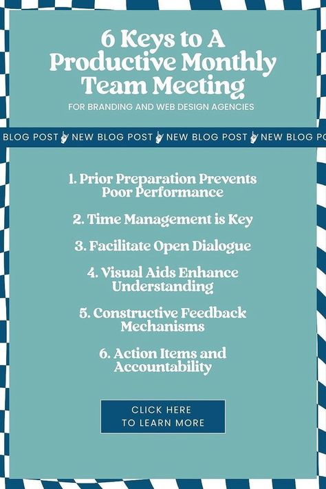 These business management tips will help with your next monthly team meeting. Check out the blog post and strengthen your teamwork now! Good Leadership Skills, Team Meeting, Project Management Tools, Visual Aids, Web Designers, Web Design Agency, Business Organization, Time Management Tips, Leadership Skills