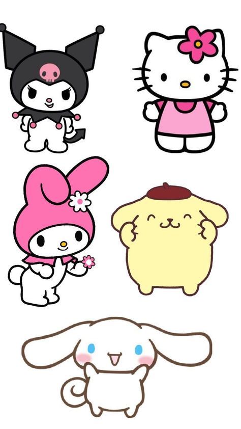 cute Kuromi, Hello Kitty,............... Cute Sketchbooks, Diy Canvas Art Easy, Cute Kuromi, Hello Kitty Printables, Doll Drawing, Cute Easy Doodles, Hello Kitty Aesthetic, Hello Kitty Characters, Kitty Drawing