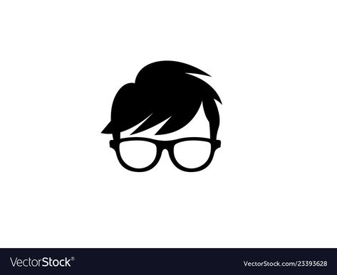 Glasses Logo Design, Retro Eye Glasses, Vector Picture, Geek Guy, Geek Glasses, Barber Logo, Logo Design Illustration, Nerd Glasses, Glasses Logo