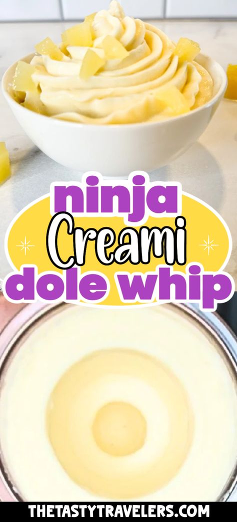 Check out my recipe for making Ninja Creami Dole Whip! I’ll show you how to make the perfect Dole Whip using your Ninja Creami. The texture is AMAZING, and the flavor is pretty great too! Easy Ninja Creami Dole Whip, Dole Whip Ninja Cream I, Creami Dole Whip Recipe, Dole Whip Disney Recipe Ninja Creami, Ninja Creami Blackberry Ice Cream, Ninja Creami Ice Cream Recipes Dole Whip, Ninja Creami Orange Sherbet, Coconut Cream Ninja Creami, Fruit Ninja Creami Recipes