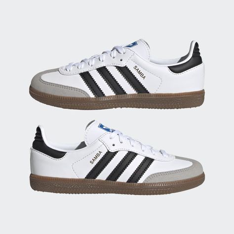 adidas Samba Vegan Shoes - White | Kids' Lifestyle | adidas US Pink Sambas, Rubber Shoes For Women, Adidas Samba White, Adidas White Shoes, Samba Shoes, Chica Cool, Adidas Samba Og, Shoe Wishlist, Adidas Shoes Women